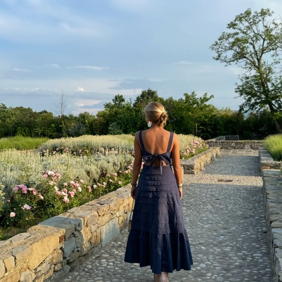 Jonathan Simkhai Navy Blue Tiered Maxi Dress - Picture 5 of 5